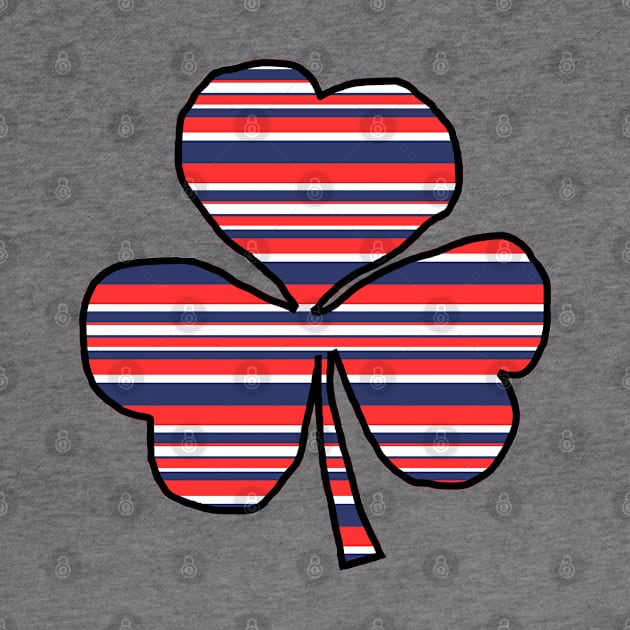 Shamrock in Red White Blue Stripes by ellenhenryart